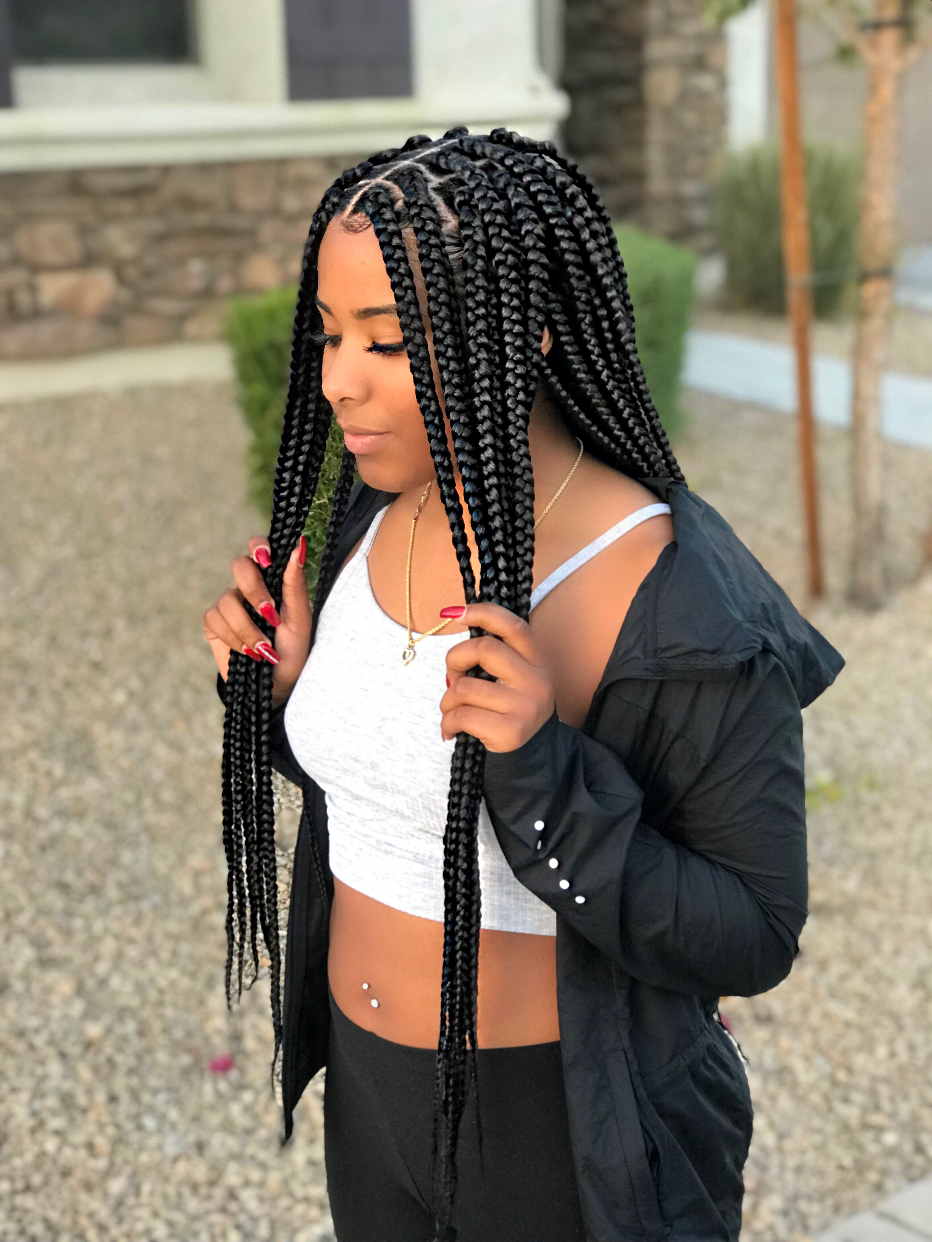 Medium box braids