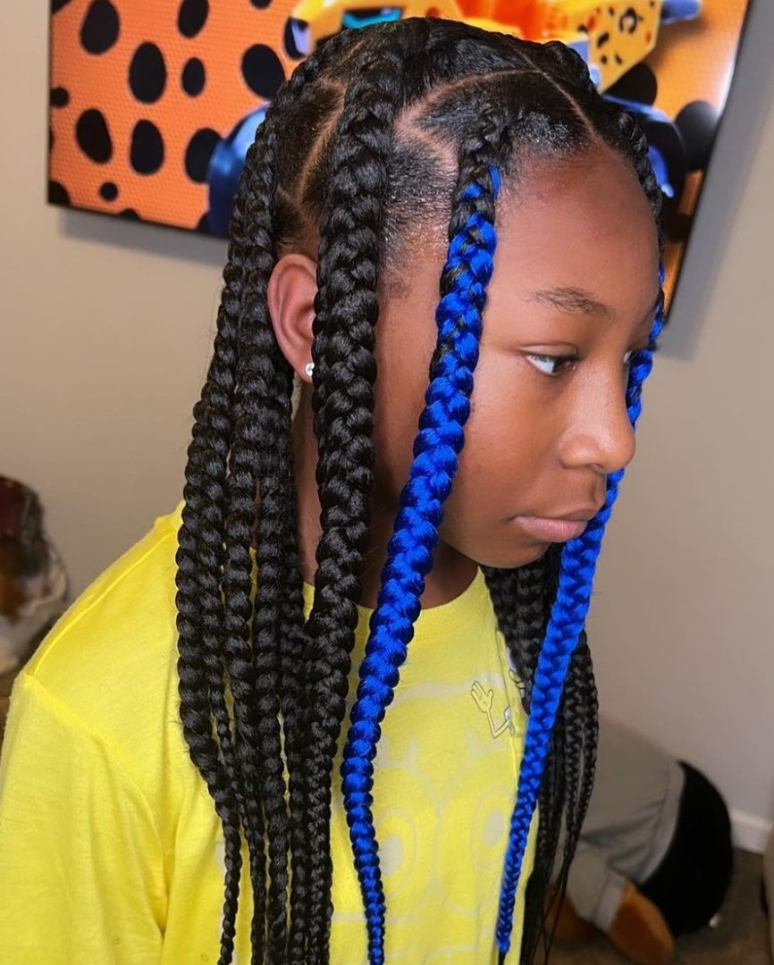 Jumbo-style knotless braids