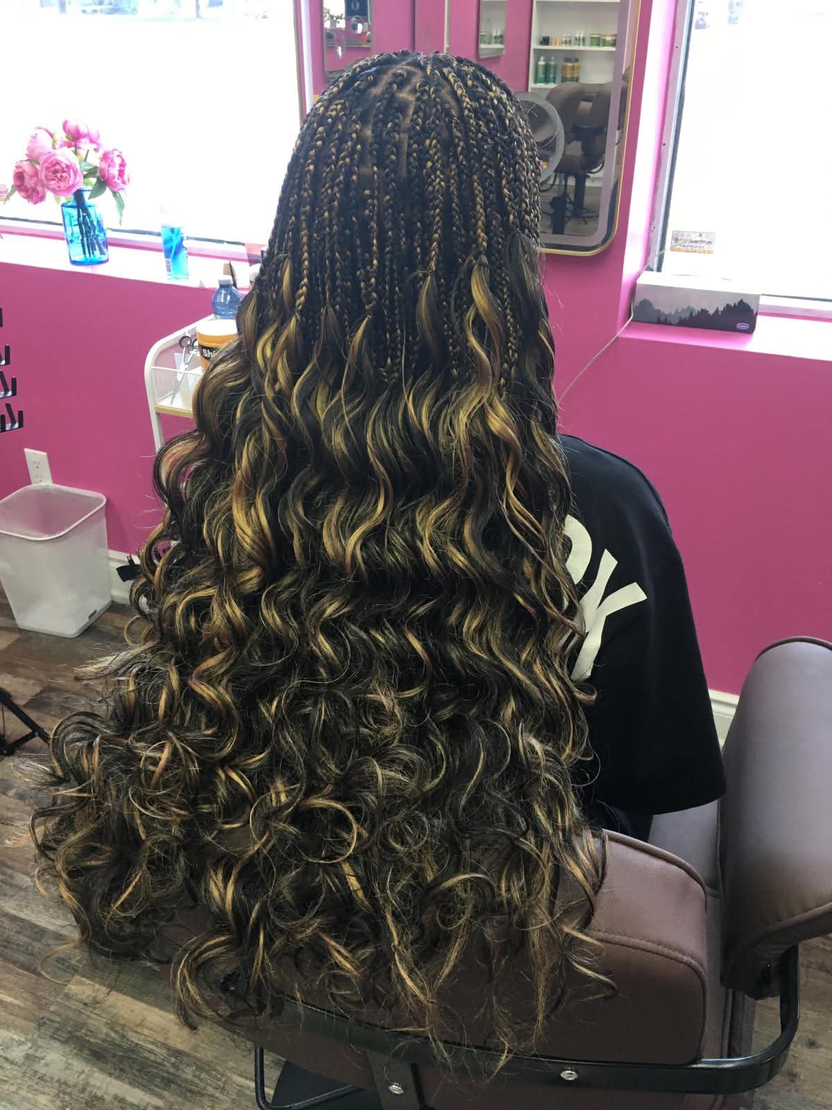 Finished braided style at Bilama Salon