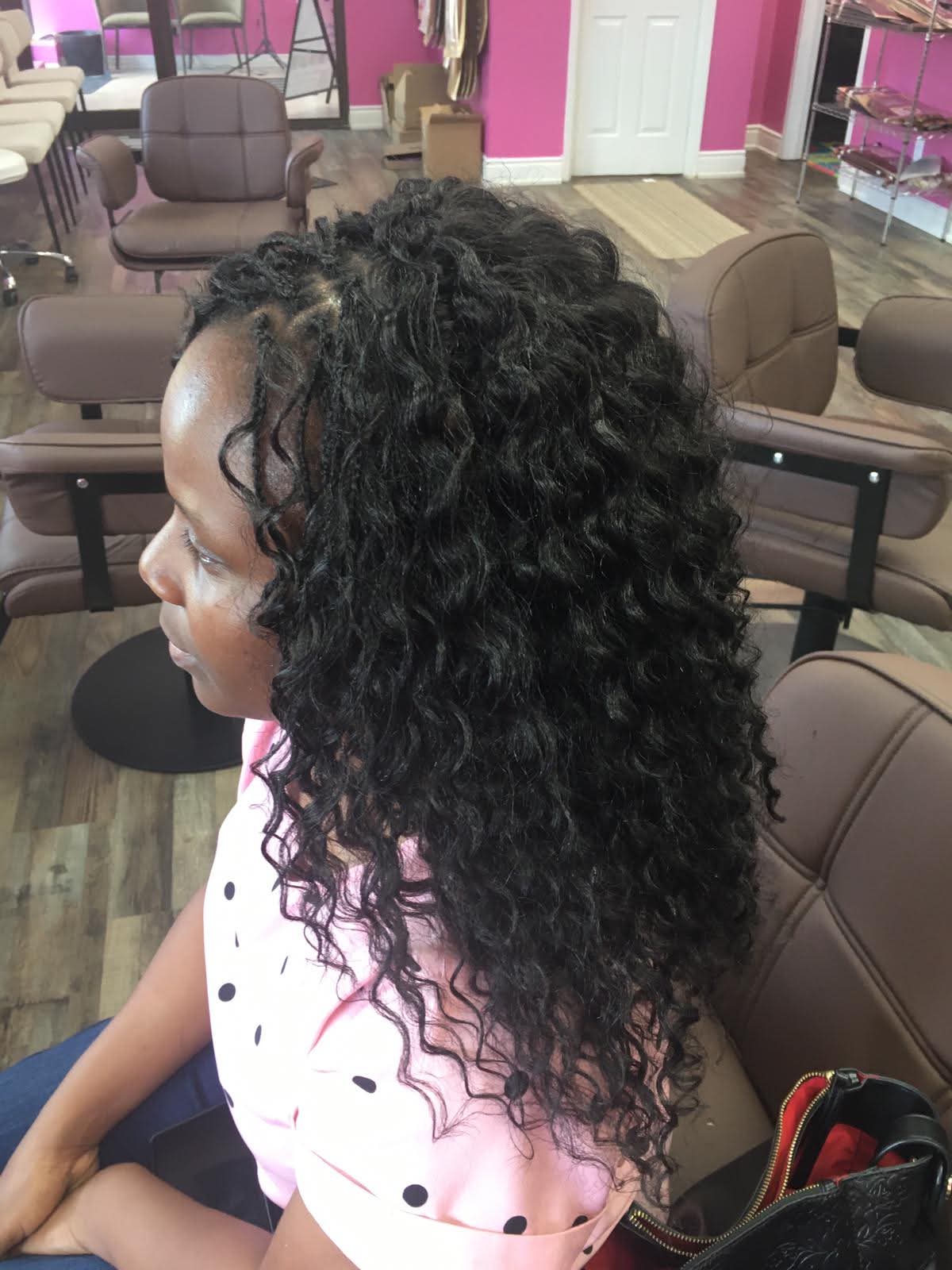 Finished braided style at Bilama Salon