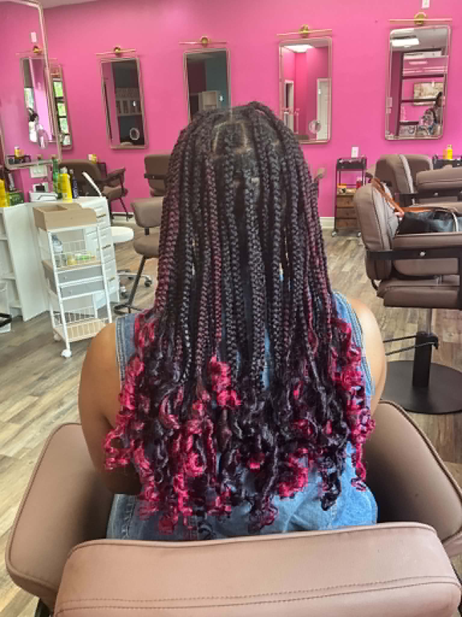 Finished braided style at Bilama Salon