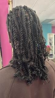 Finished braided style at Bilama Salon