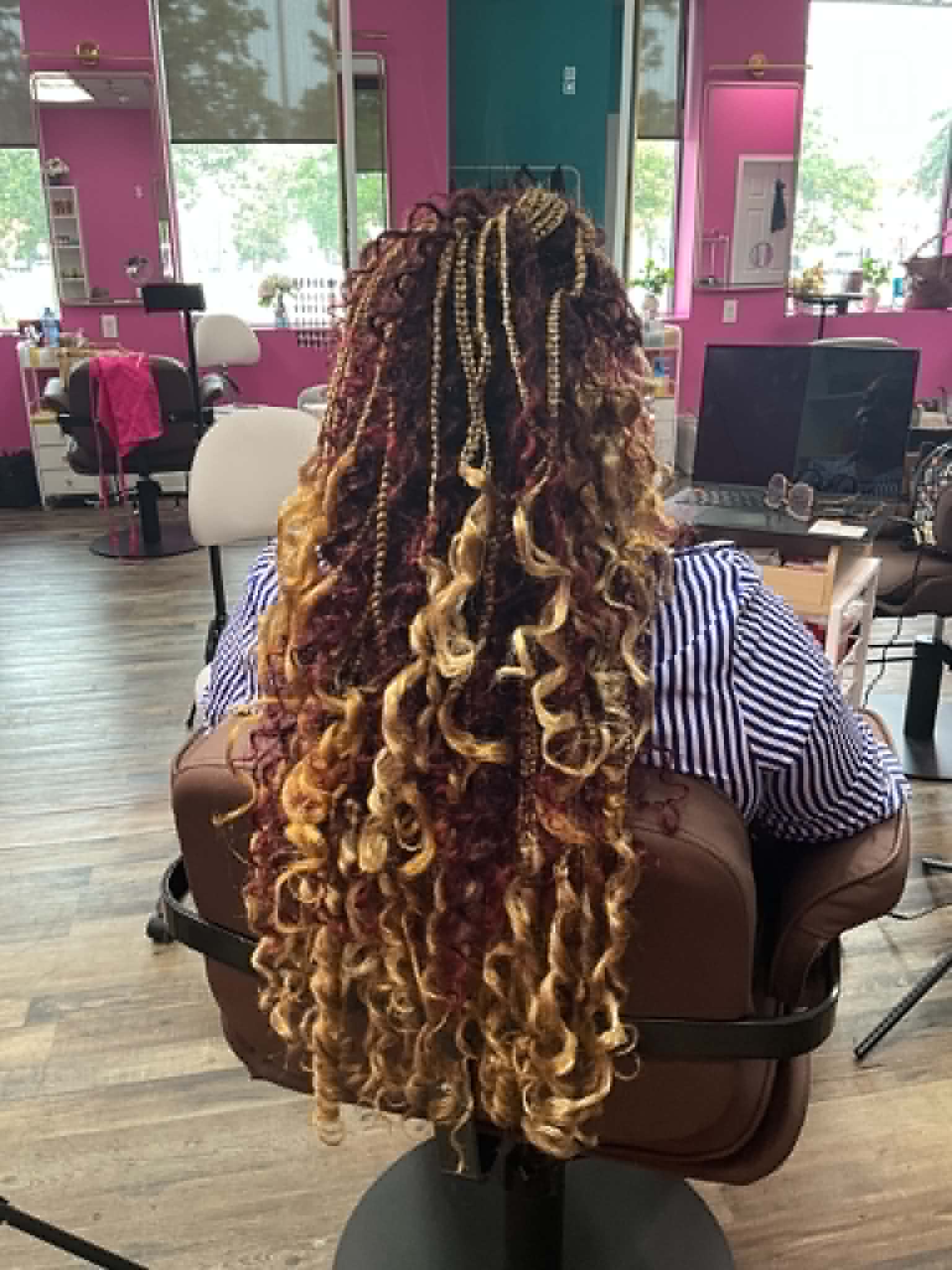 Finished braided style at Bilama Salon