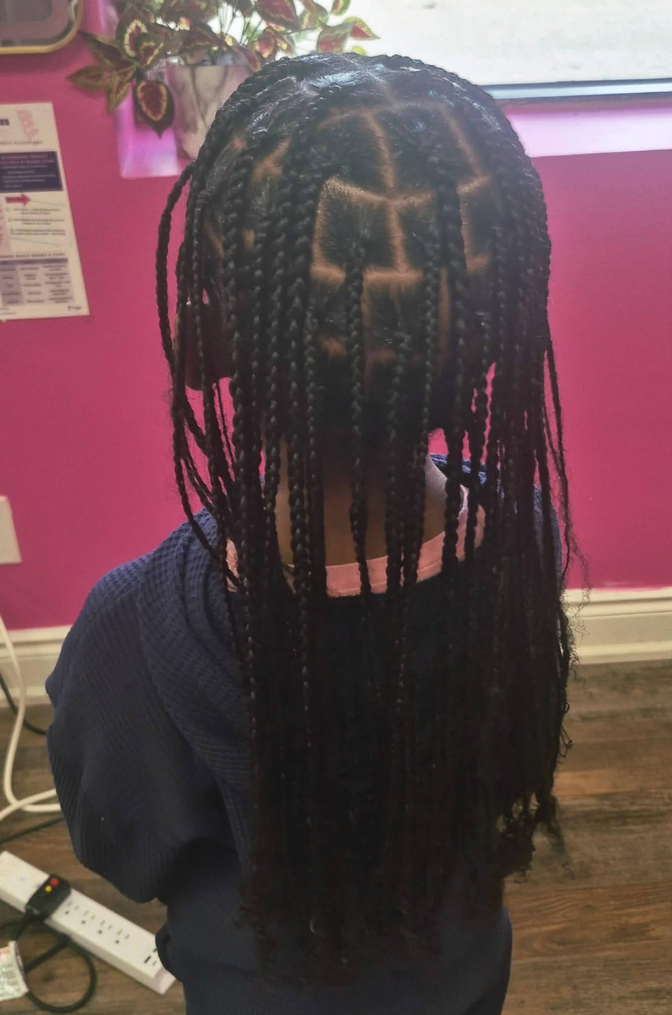 Finished braided style at Bilama Salon