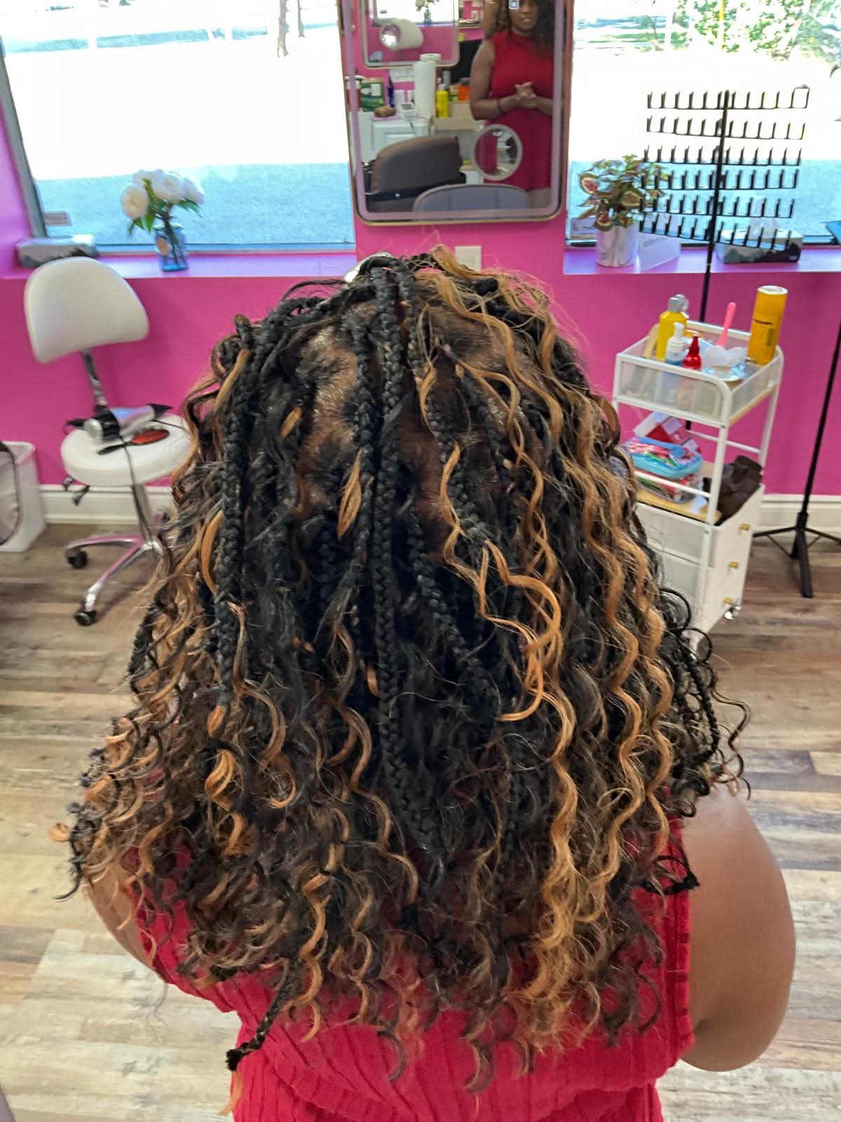 Finished braided style at Bilama Salon
