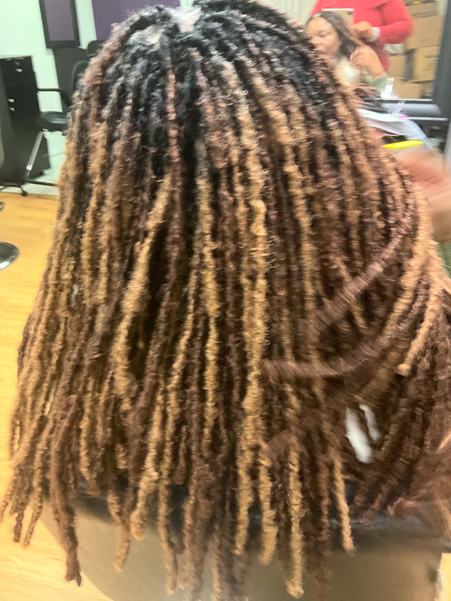 Finished braided style at Bilama Salon